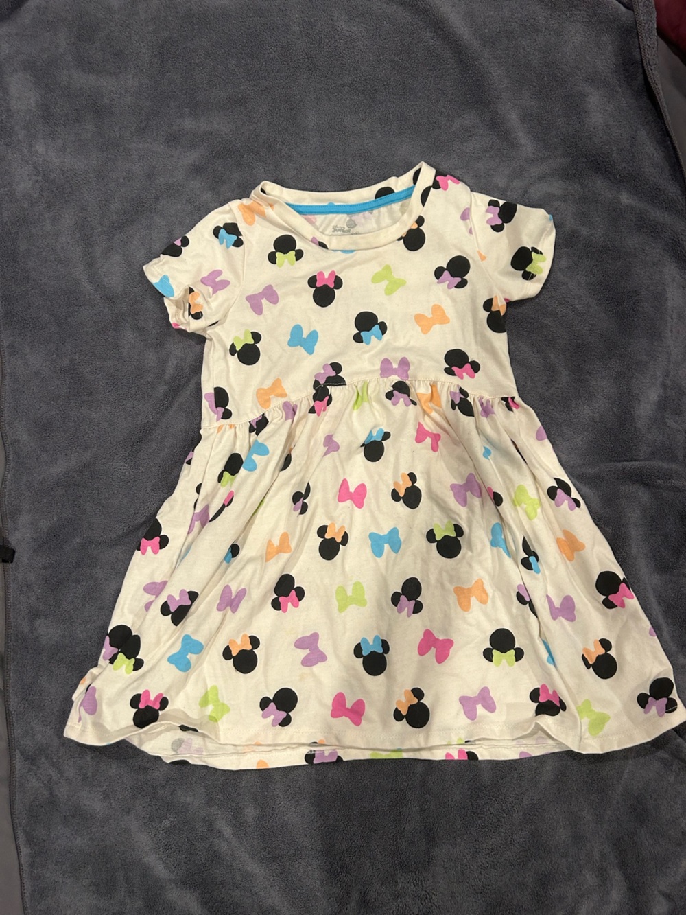 Disney White dress with Multicolor Minnie Bow and Mouse Print